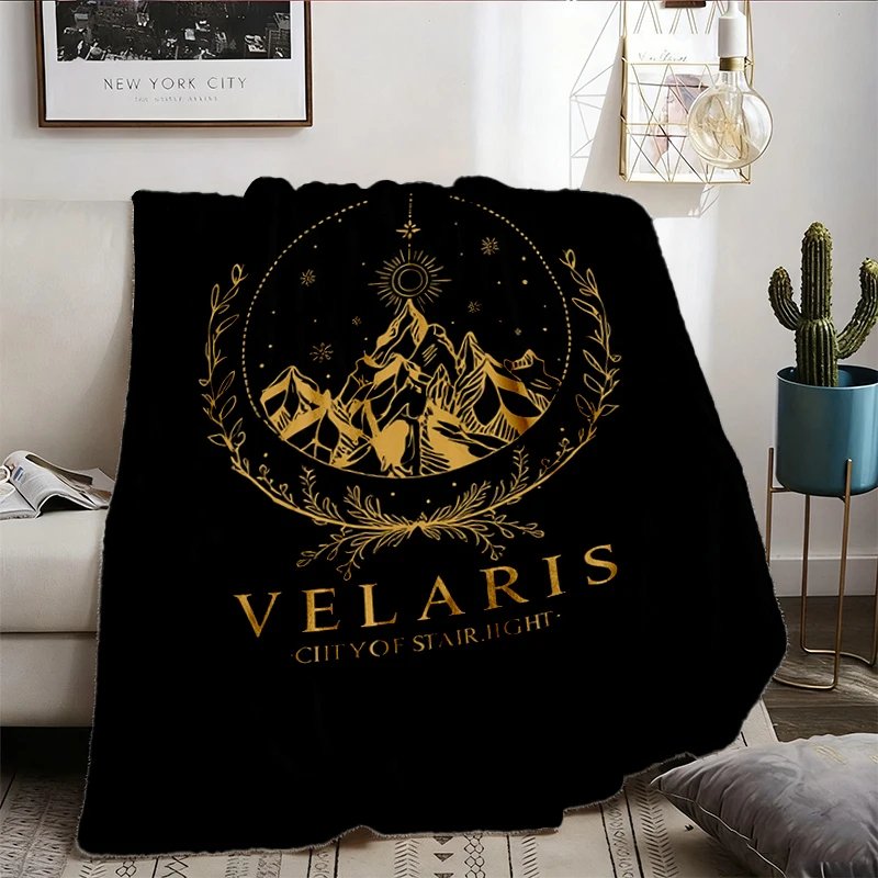 Court of Thorns and Roses Velaris Flannel Blanket, Night Court ACOTAR Flannel Blanket