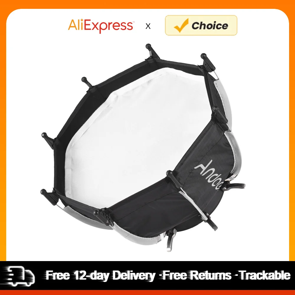 Andoer 30cm/ 11.8in Mini Octagonal Softbox with Removeable Diffuser Cloth Honeycomb Grid for Andoer COB Video Light Mini Softbox