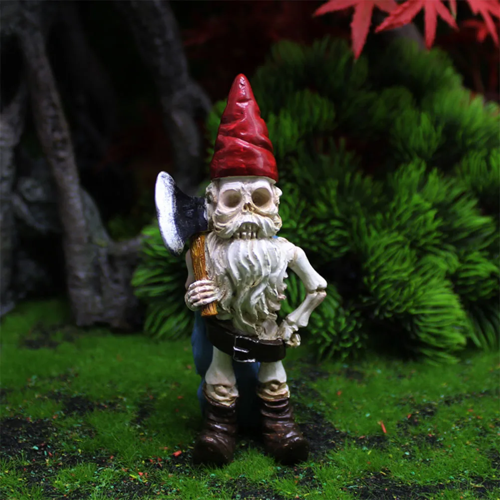 

Garden Gnome Statue Resin Figurine Garden Decoration Decoration Halloween Accessories Dwarf Ornament Small Lawn Decor