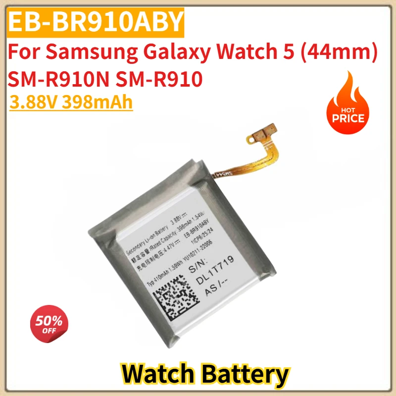 

High Quality EB-BR910ABY Watch Battery 3.88V 398mAh For Samsung Galaxy Watch 5 (44mm) SM-R910N SM-R910 New Replacement Battery