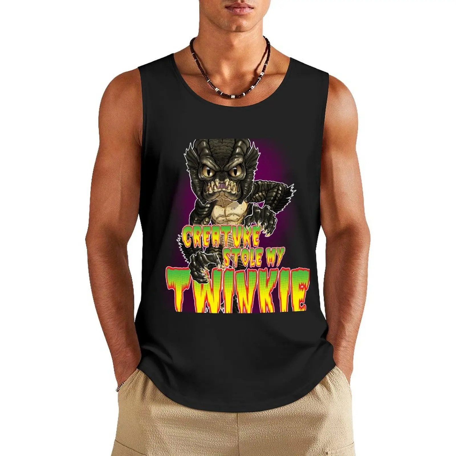 

Monster Squad CREATURE STOLE my TWINKIE Tank Top gym clothes man fitness Japanese t-shirt sleeveless vest men gym clothes men