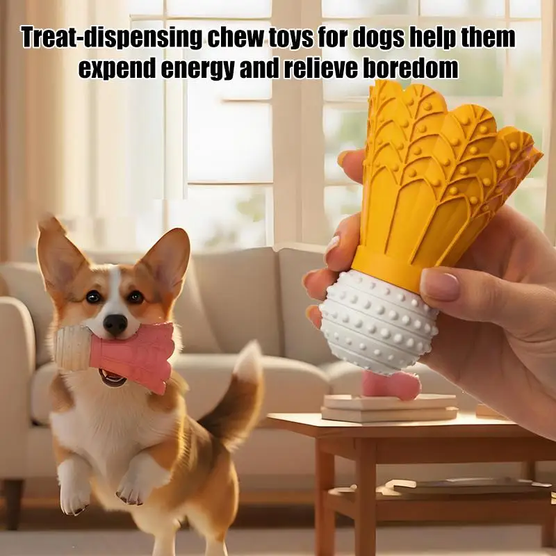 Badminton Shaped Dog Chew Toy for Aggressive Chewers Interactive Bite Resistant Puppy Toy for Stress Relief in Apartment