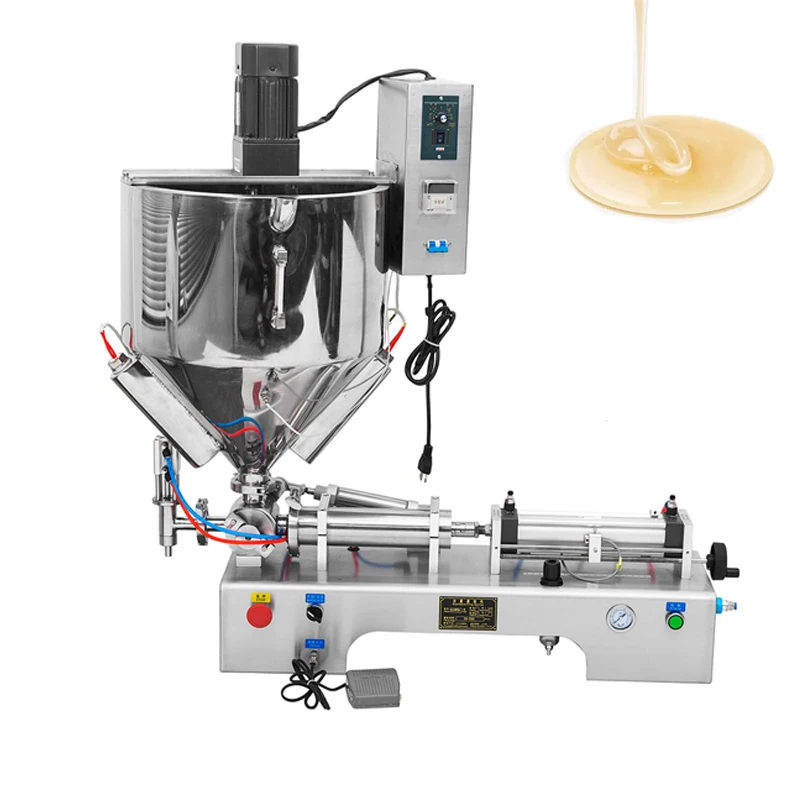 Multifunctional Paste Filling Machine For Tomato Butter Peanut Butter Olive Oil Pneumatic Heating And Stirring Filling Machine