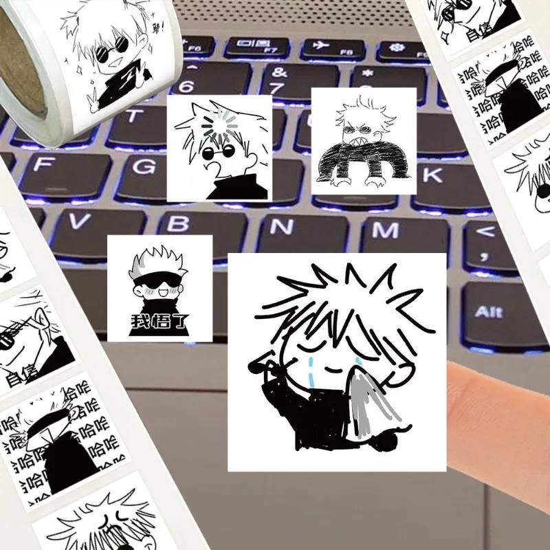 

Q Version Japanese Jujutsu Kaisen Gojo Satoru Expression Stickers Cute Animation Movie Peripheral DIY Handbook Diary Stickers