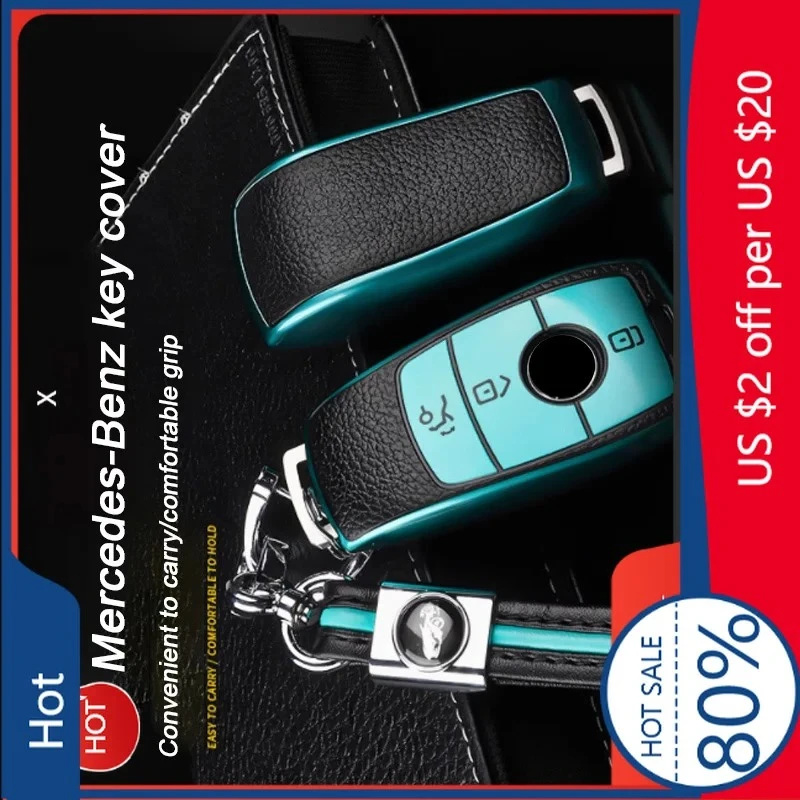 

For MERCEDES-BENZ 2026 Hot Car Sticker Zinc Alloy Solid Color Key Case For Mercedes Benz Keychain Shell Cover CLS GLA GLB GLC A