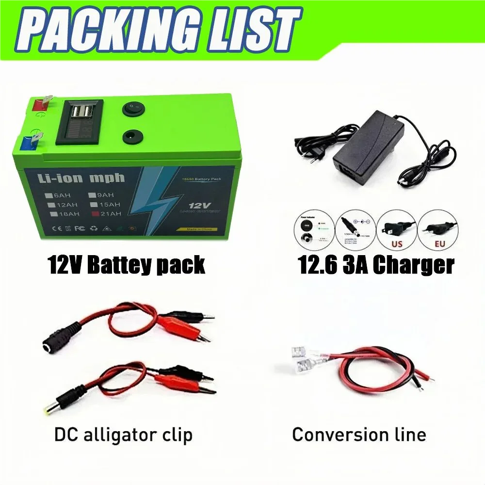 BatterieauLithium21AH12Vplusde6000CyclesprofondspourUPSdétecteurdepoissonsdeKayakpanneausolairerouesélectriquesgioetsScooterRadi