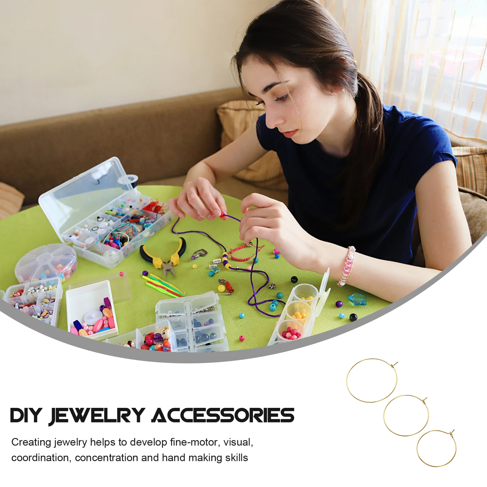 

180pcs Earring Accessories Hoop Jewelry Making Supplies DIY Earring Rings Crafts Charms Kits Earbuds Tools for Beginners