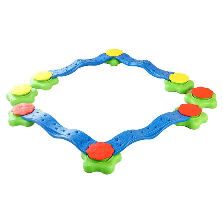 Kindergarten happy island balance beam children's single-plank bridge crossing the river stone tactile