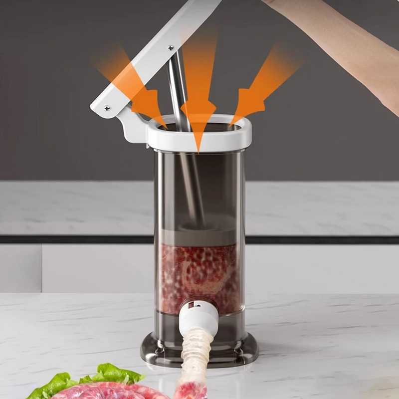 Máquina Manual de Gran Capacidad para Hacer Salchichas Caseras con Tubo de Relleno, Rellenadora Rápida de Carne, Herramienta de Cocina Resistente