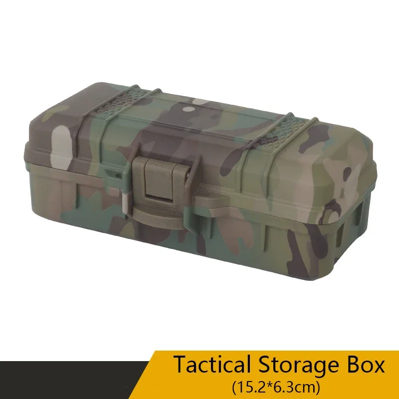 15.2*6.3cmTactical Storage Box Lockable Sealed Safety Equipment Waterproof Toolbox Outdoor Survival Hard Case for Hunting Hiking