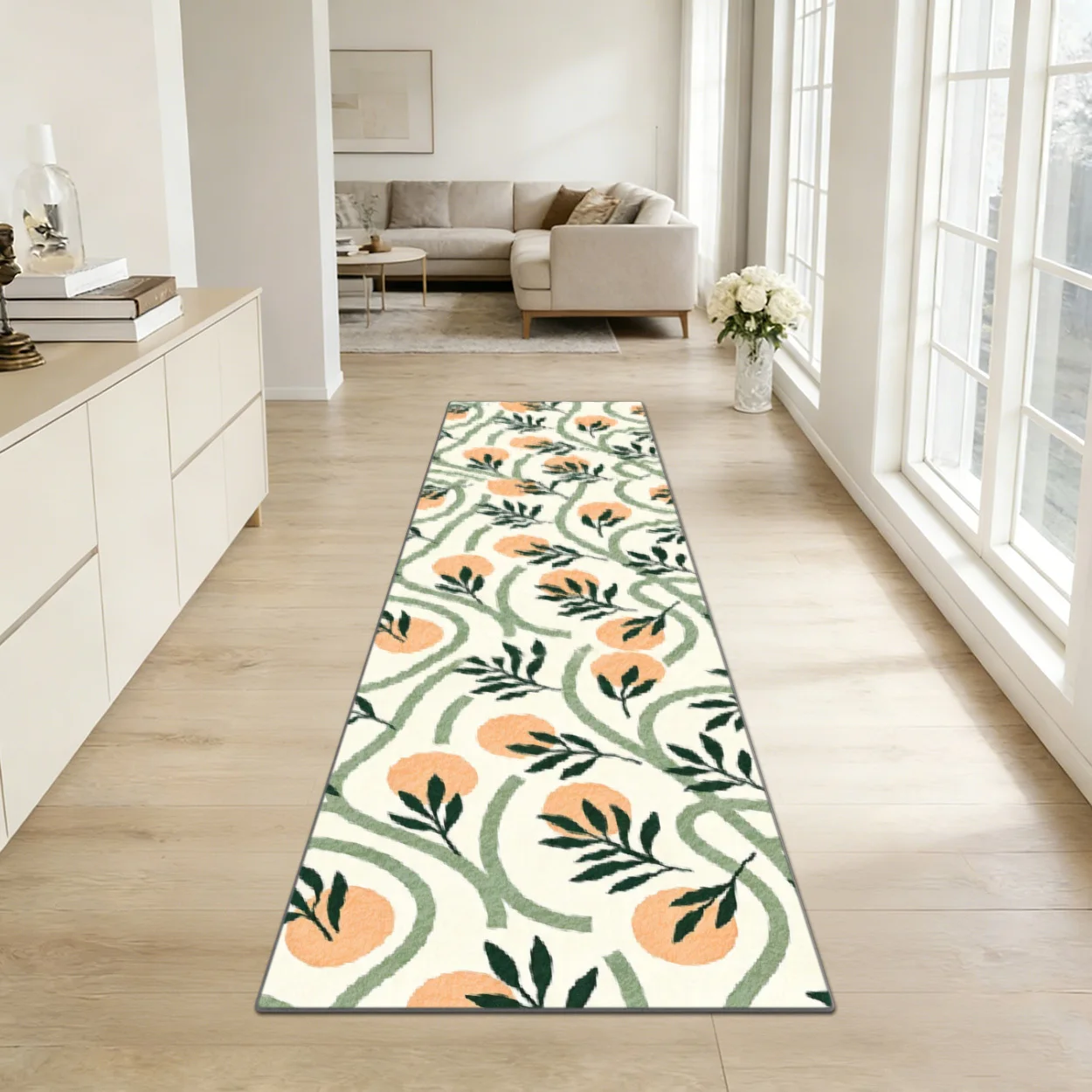 Vintage Oriental Floral Bird Runner Rug Traditional Plum Blossom Painting Floor Mat  Antique Art Decor Carpet for Hallway