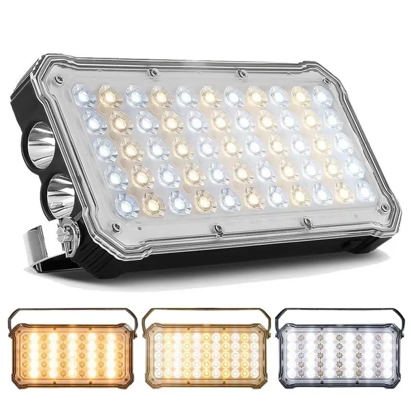 

【BIG-SALE】20000Mah Multi-Functional Camping Light LED Portable Light Bracket Tent Emergency Lighting USB Charging Outdoor(Black)