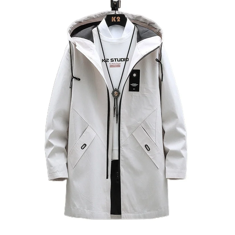 

thick Thin optional spring and autumn windbreaker mid-length slim coat men's jacket clothes