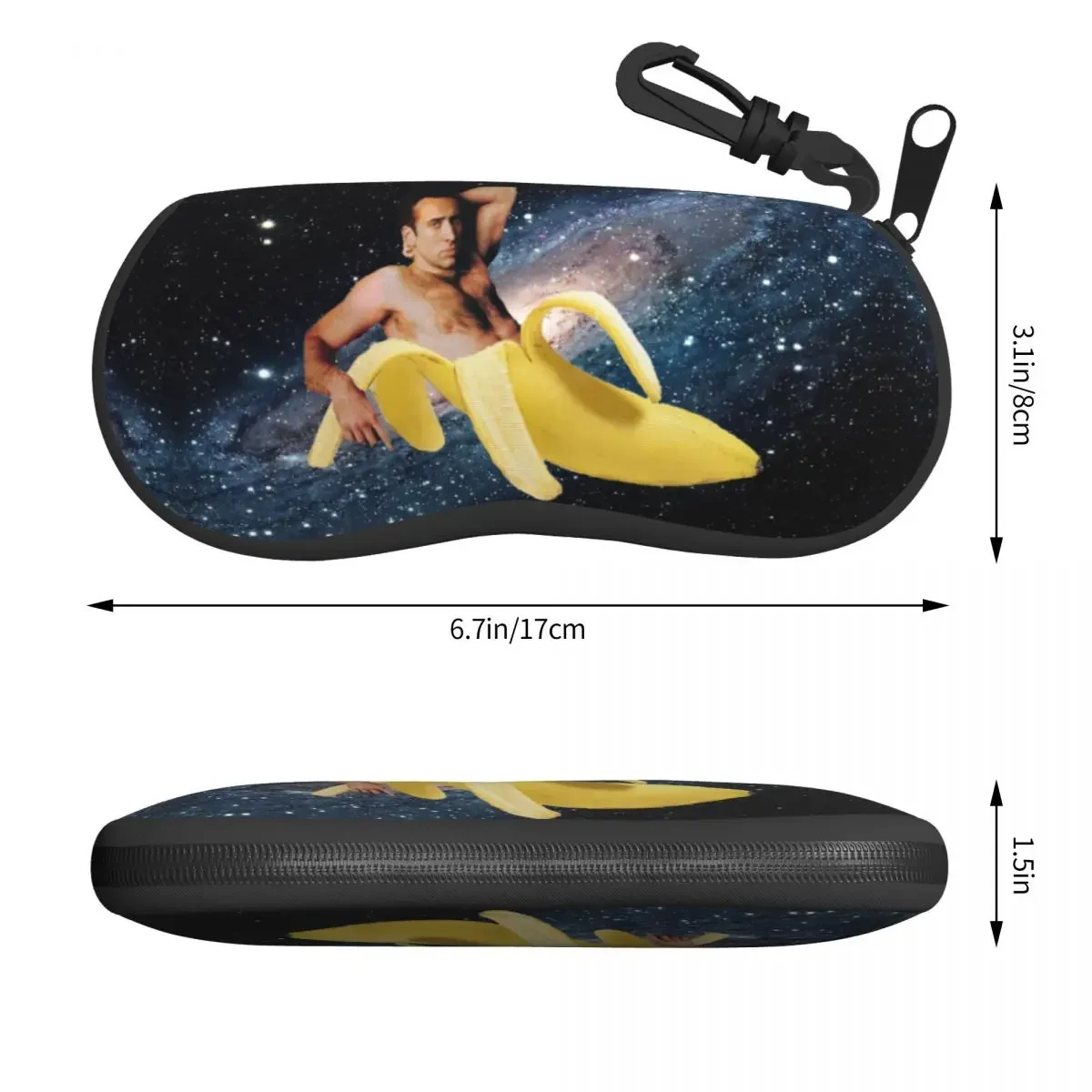 Custom Nicolas Cage In A Banana Shell Glasses Case Unisex Fashion Space Eyeglasses Case Sunglasses Protector Box