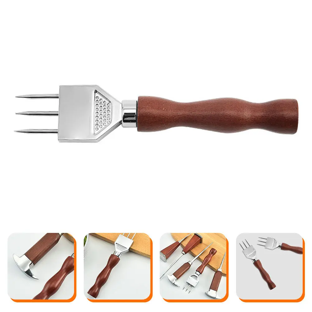 Japanese Style Ice Pick Beech Handle Bar Ice Chipper Stainless Steel Breaking Tool for Cocktail Drinks Home Bar Hotel Cafe Use