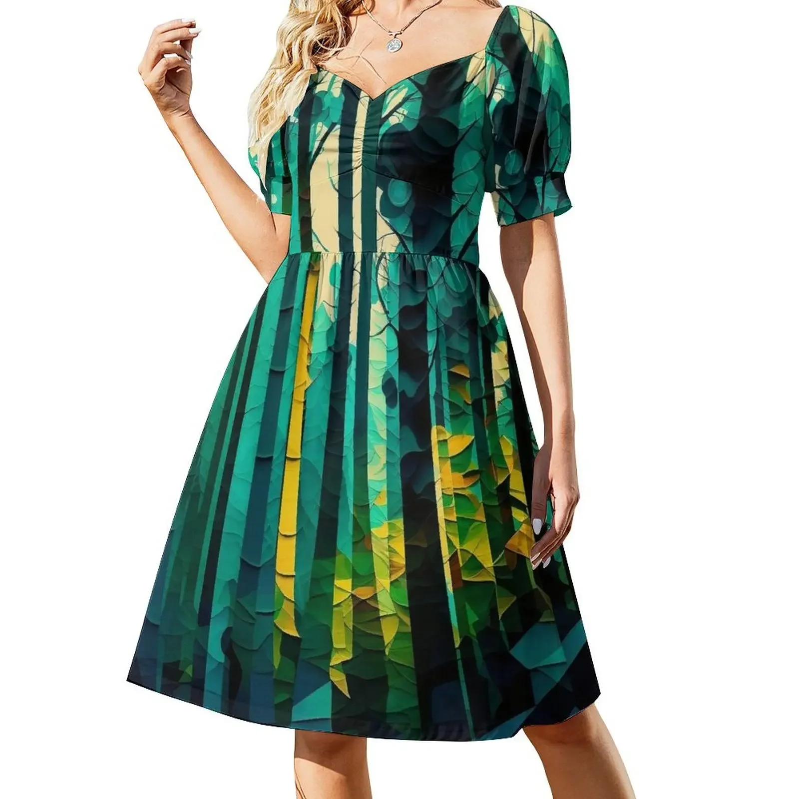 

forest abstract Short-Sleeved Dress dress summer women dresses luxury evening dresses 2025 Dress