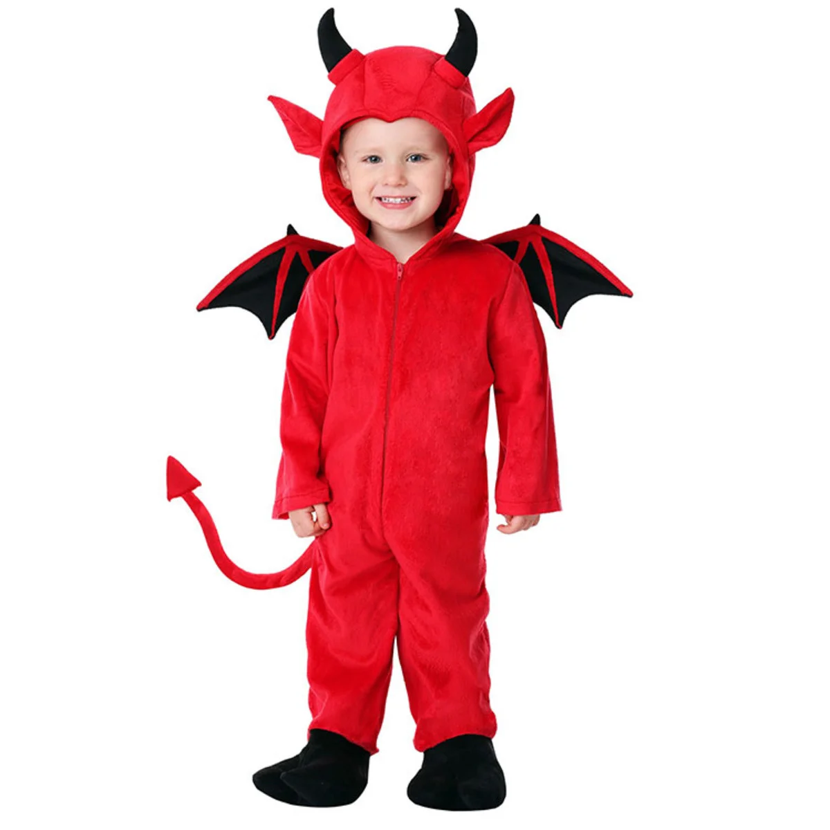 

Scary Red Horn Devil Costumes Kigurumi Onesie for Kids Infant Toddler Boys Girls Demon Costume Cosplay Fancy Dress Halloween