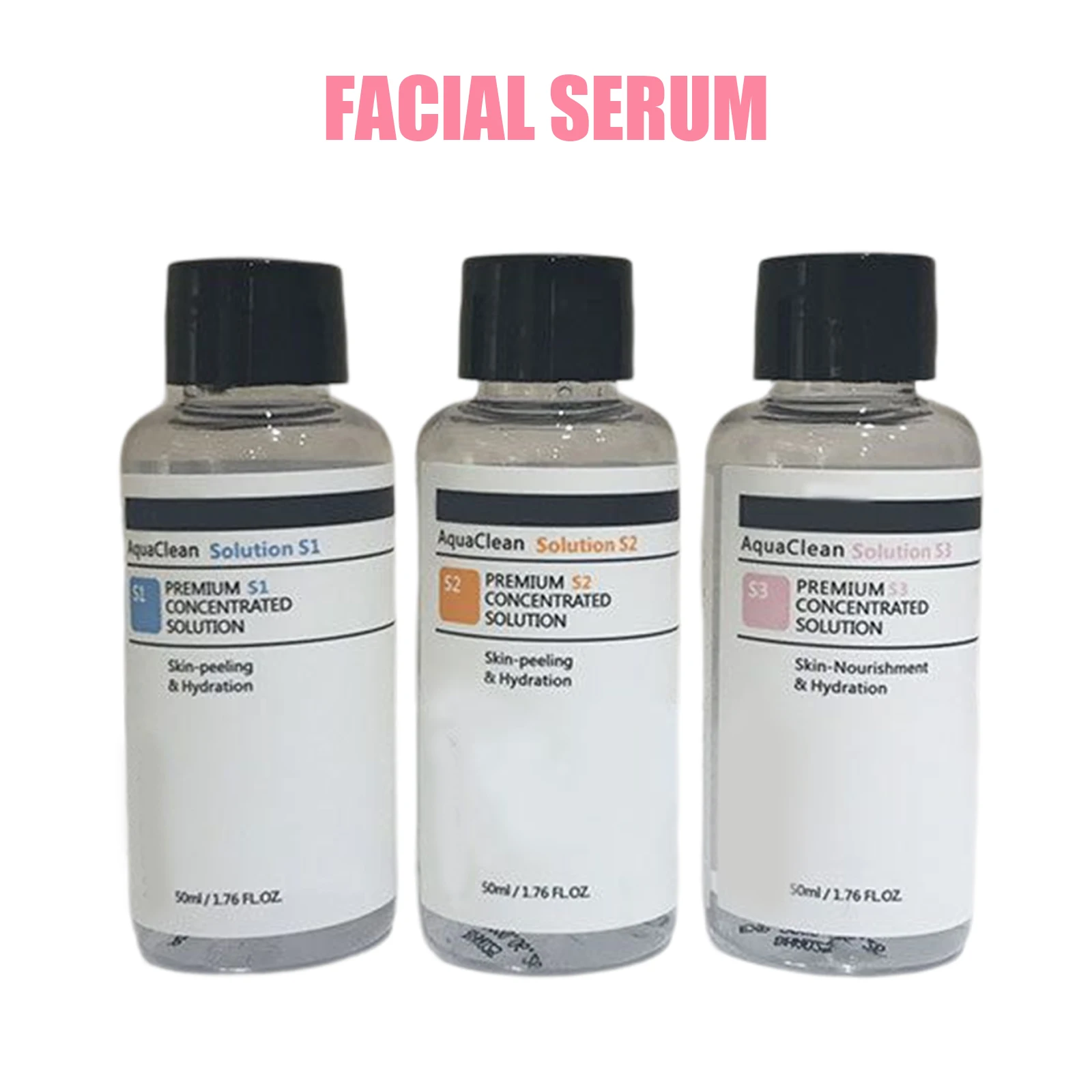 3 pz/set 50ML AquaClean S1 S2 S3 soluzione concentrata siero Aqua Peeling Solution Skin Clear Product for Hydrafacial Machine