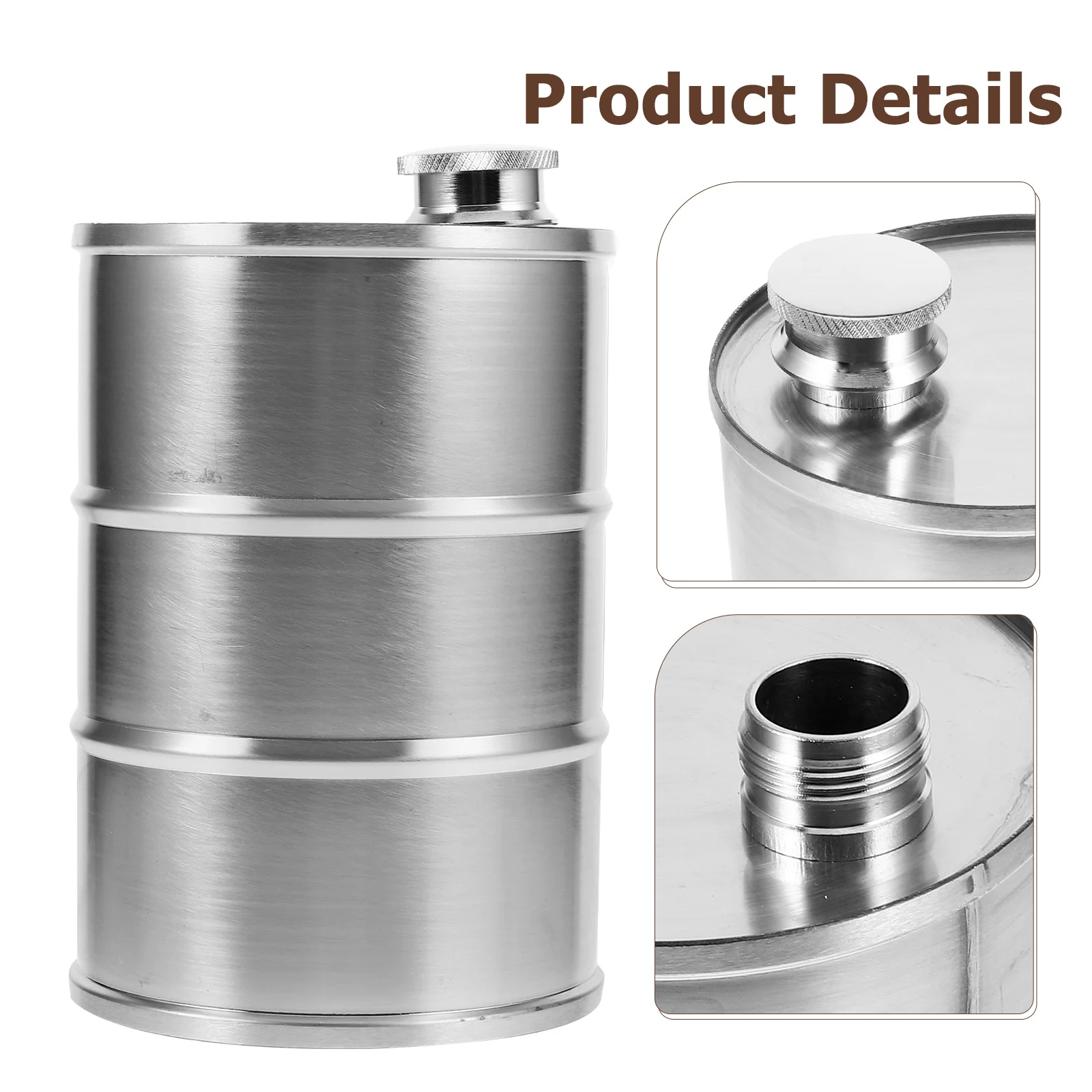 

304 Stainless Steel Oil Barrel Stainless Leak-Proof Metal Flask for Camping Travel Beverage Container Juice Holder