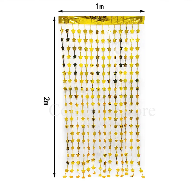 لافتات حفلات على شكل نجمة ذهبية وفضية على شكل قلب لعيد الميلاد السعيد معلقة على الحائط لتزيين حفلات استقبال المولود الجديد، مستلزمات دعائم الصور #6