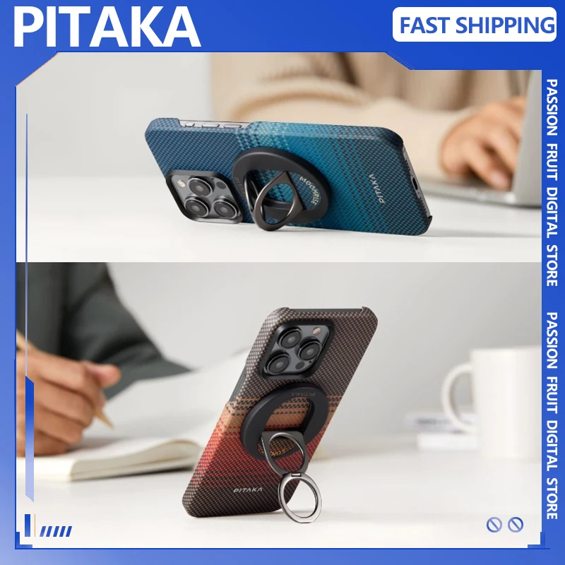 

Кольцевой держатель PITAKA MagSafe, ручка для телефона, вращение на 360 градусов, магнитный для IPhone 16, 15, 14, 13, 12, регулируемая магнитная катушка Android