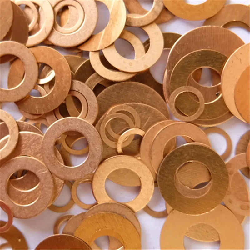 50 PCS DIY Folding Knife Accessories Copper Flat Gasket Bearing Gasket Accessories Phosphor Copper Gasket Brass Washer 25-30HRC