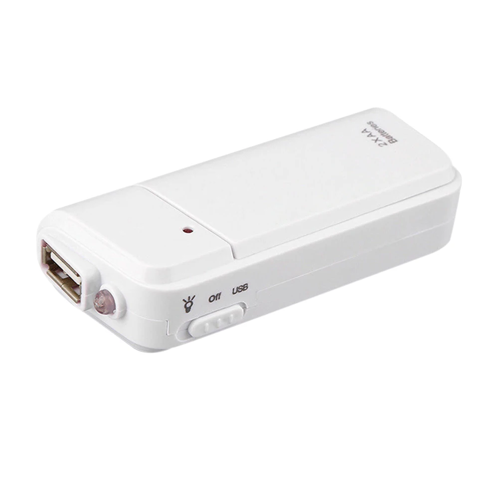 범용 휴대용 USB 비상 배터리 연장 충전기, 보조베터리 공급 박스, 2 AA