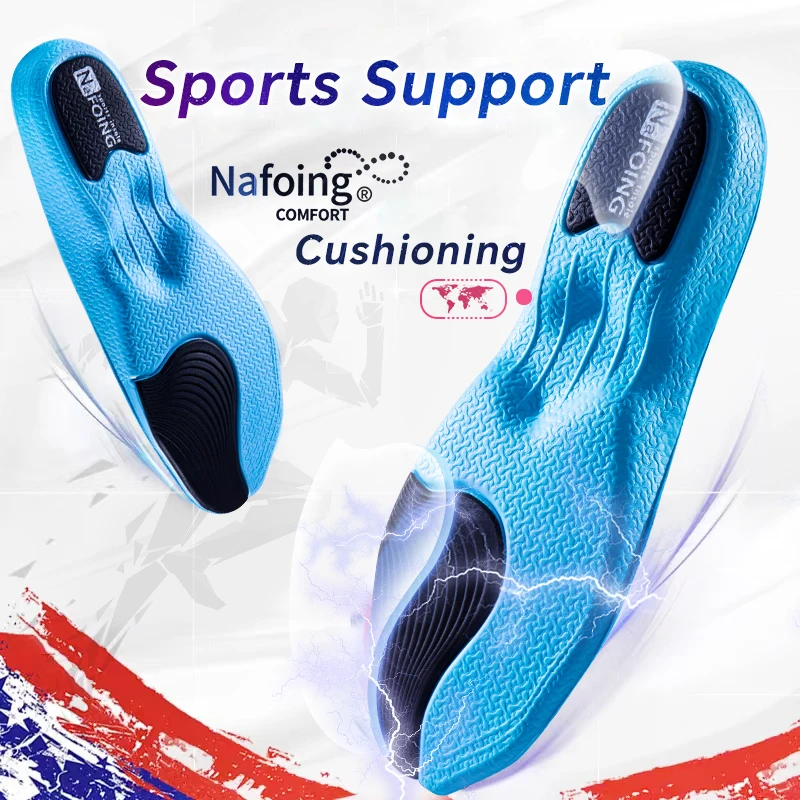 NAFOING Orthopedic Insoles For Flat Foot Feet Arch Support Plantar Fasciitis Medical Insoles EVA Sport Insoles For Shoes For Man