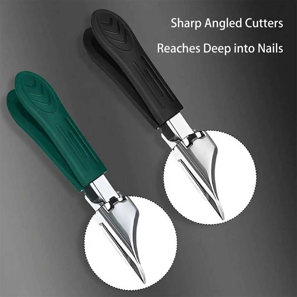 

1 шт. Черно-зеленые кусачки для ногтей со скошенным лезвием, широким раскрытием, из нержавеющей стали, для вросших ногтей, тип «орлиный клюв», инструменты для маникюра