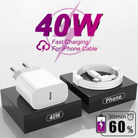 For Apple Original 40W Type C Quick Charger For iPhone 16 15 14 13 12 11 Pro Max Mini X XS XR 8 Plus Fast Charging Charge Cable