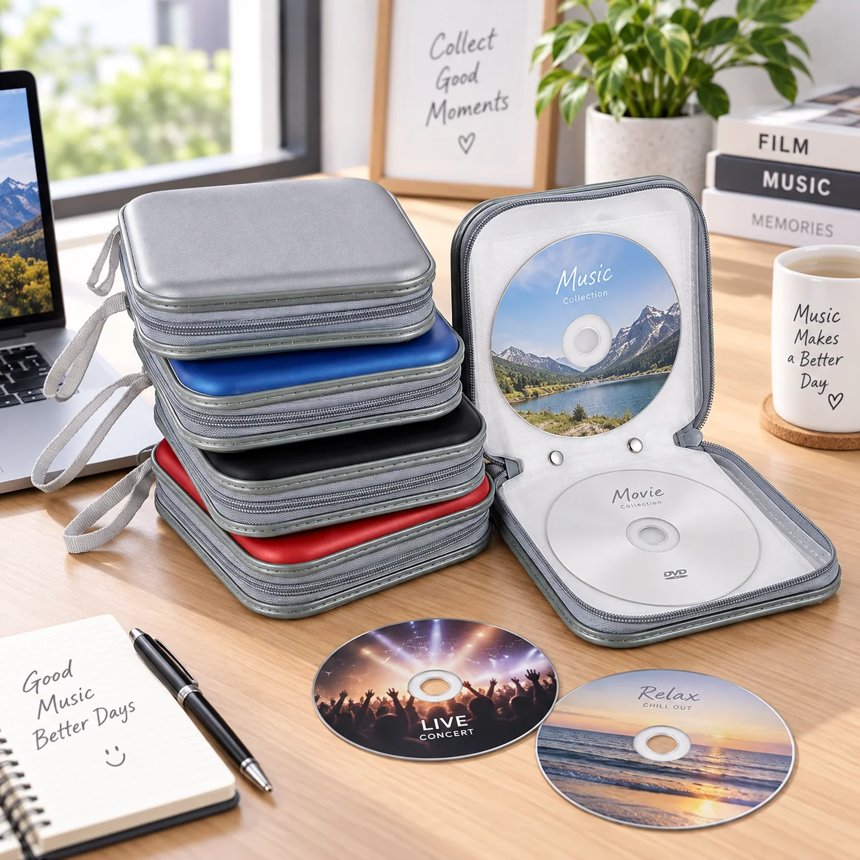40 Disc Bags Wallet Album Hard Box Double-side Storage Sleeve CD DVD Case Organizer