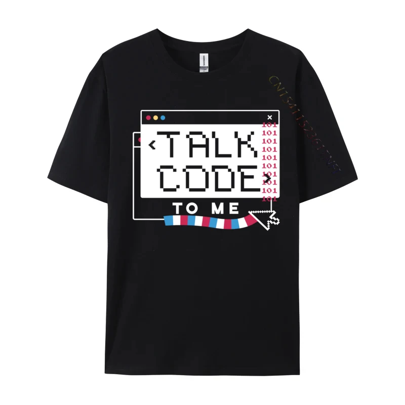 

Talk Code to Me Funny Computer Programmer IT Coding Casual Designer Men T-shirts All Cotton Tops Shirt Casual Clothing