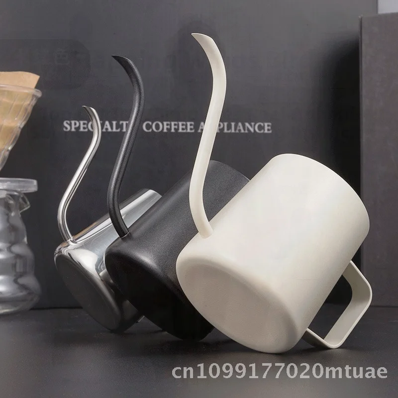 

Stainless Steel Gooseneck Pour-Over Kettle with Coffee Filter Long Spout Narrow Mouth for Household Coffee Brewing Off-White &