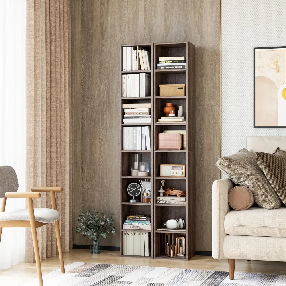 8-storey media tower, DVD slim storage cabinet with adjustable shelves, high and narrow bookshelf display bookshelves