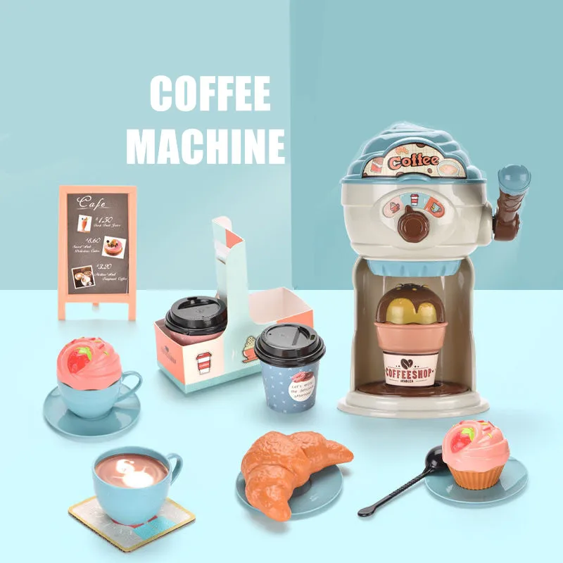 New Kids Coffee Machine Pretend Play Toys for Boys Girls generi alimentari Ice Cream Cake Toys Set for Children Game Education regalo di natale