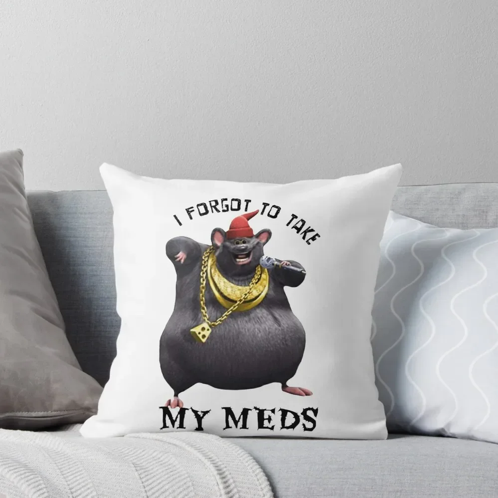 Biggie Cheese i forgot to take my meds Throw Pillow New year Decorative pillow case pillow