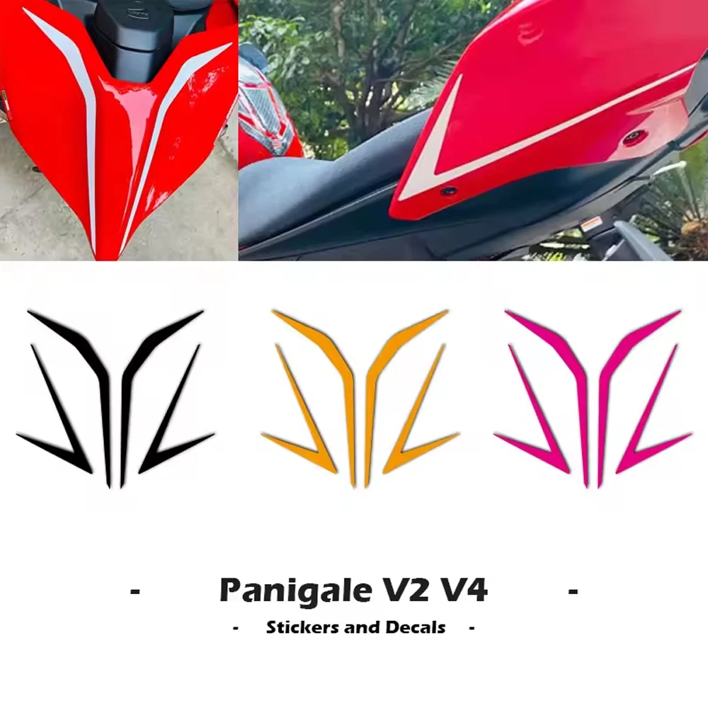 For Ducati Panigale V4 V4R SP V2 Streetfighter V2 V4 V4S Motorcycle Sticker Fairing Shell Rear Tail Decal Lines Reflective Metal