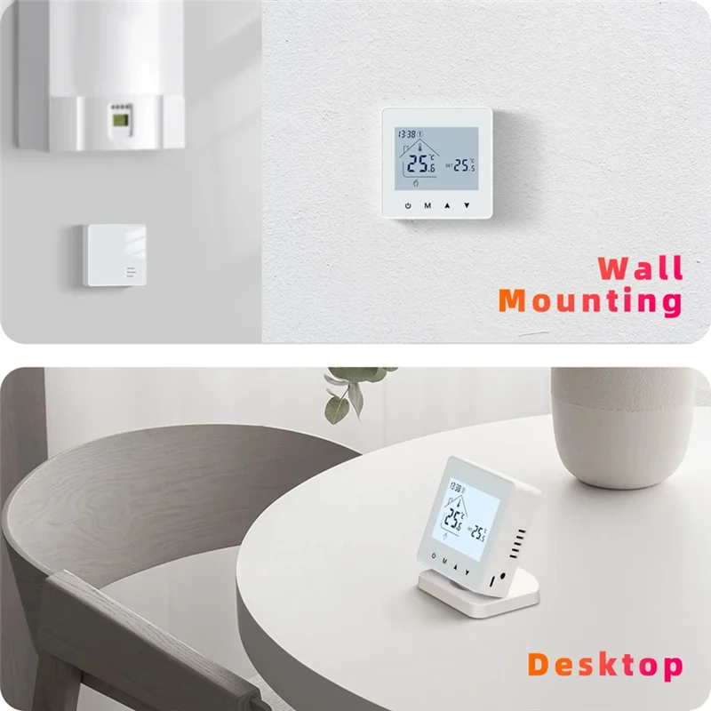 Tuya Smart Wireless Thermostat For Gas Boiler Room Heating RF Home Temperature Controller Programmable Thermostat(B) Easy To Use