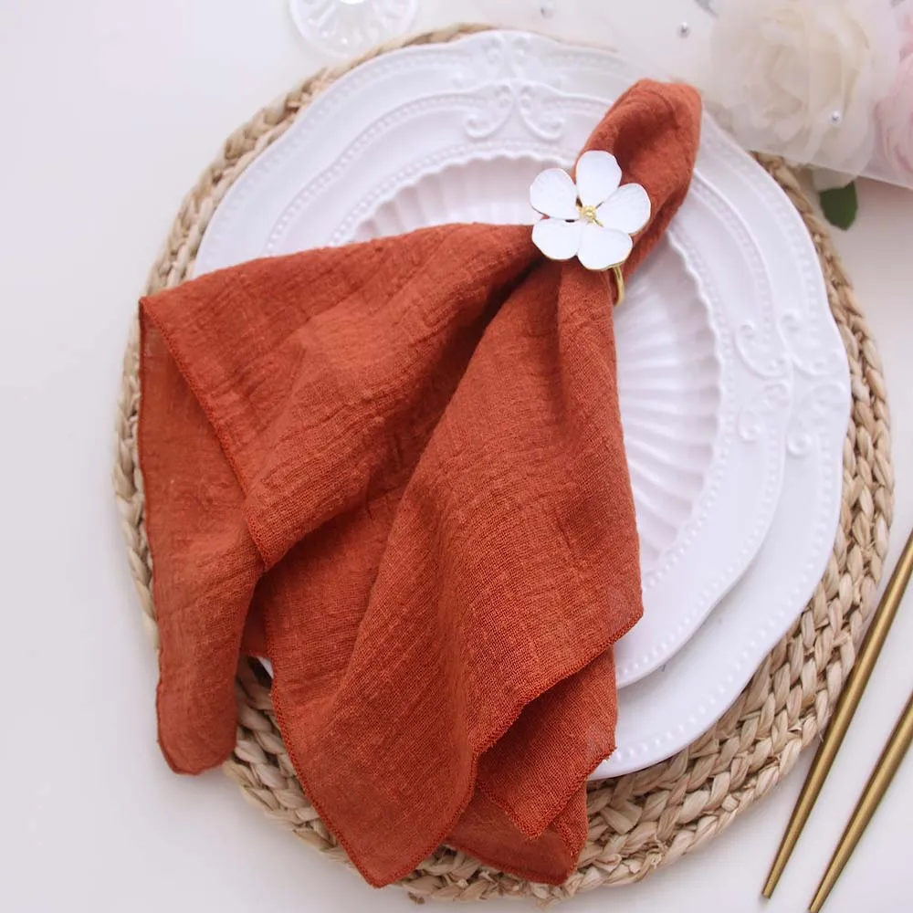 20pcs Cotton Cloth Napkins Gauze Fabric 30x30cm Napkins Pink for Wedding Decor Dinner Tea Towel Table Village Christmas Napkins