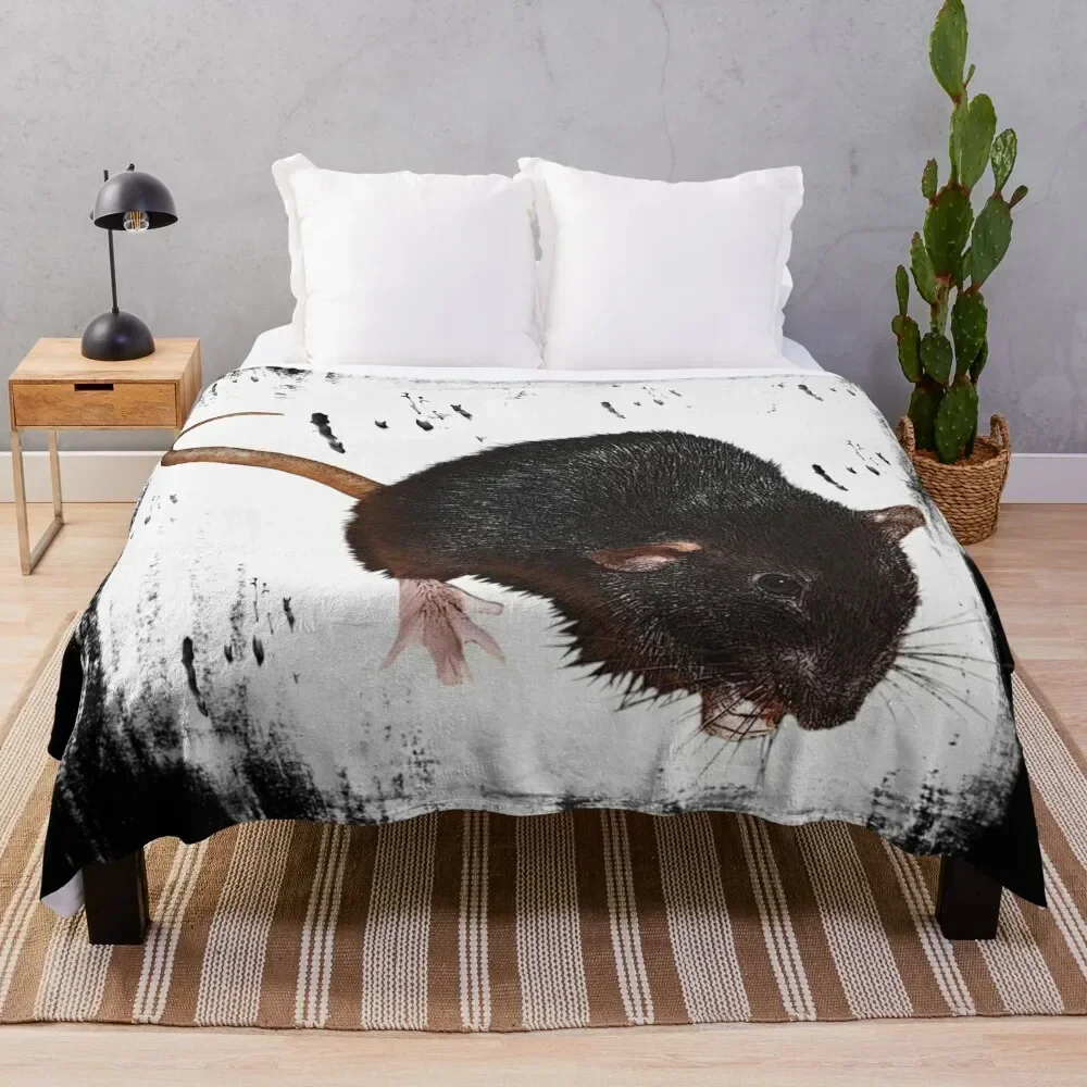 

rat with background, rodents, lovely pets, gifts rat fan Throw Blanket Polar funny gift For Decorative Sofa Luxury Blankets