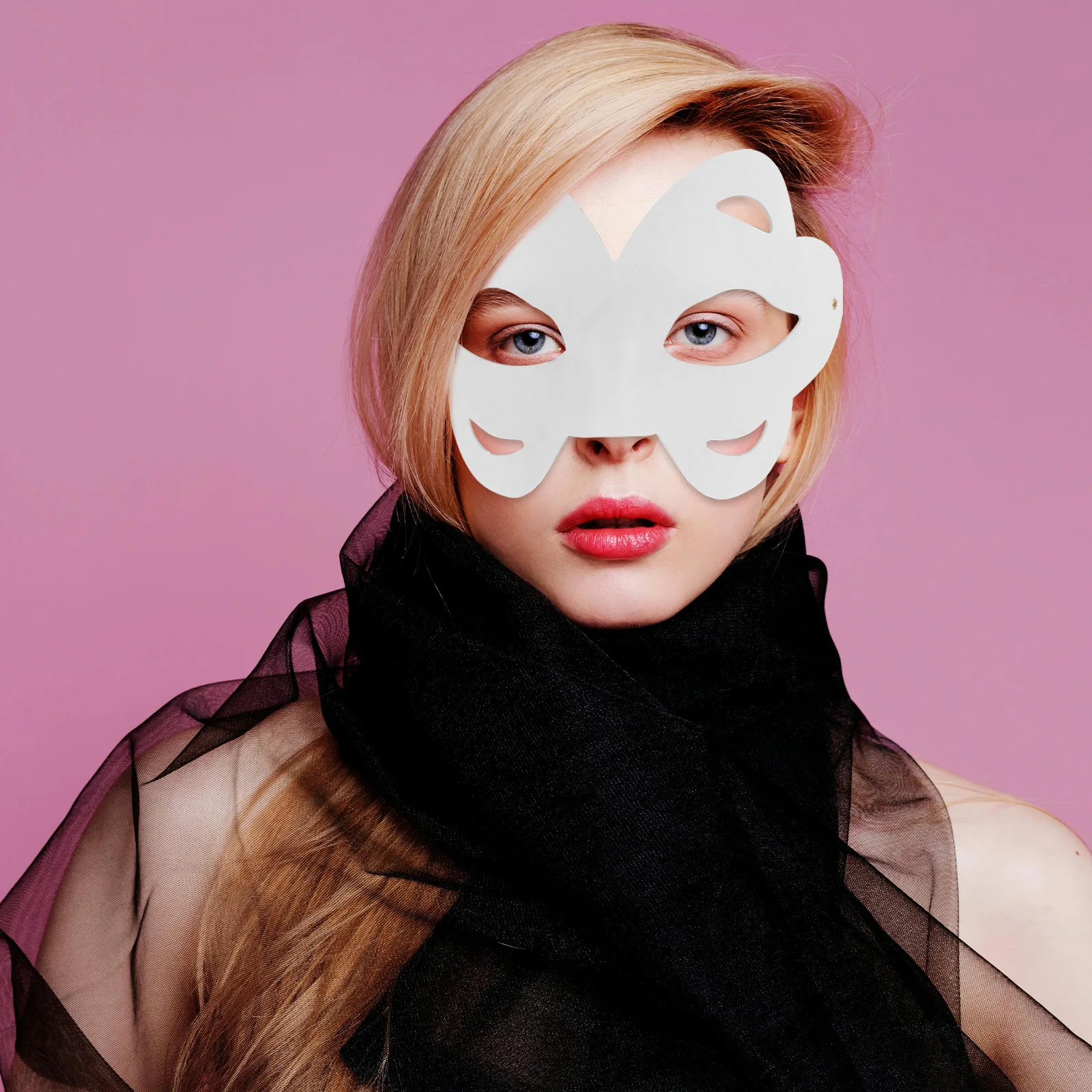 

10Pcs DIY Paper Pulp Blank Half Face Mask Hand-Painted Masquerade Mask for Cosplay Theater Party Costume Supplies