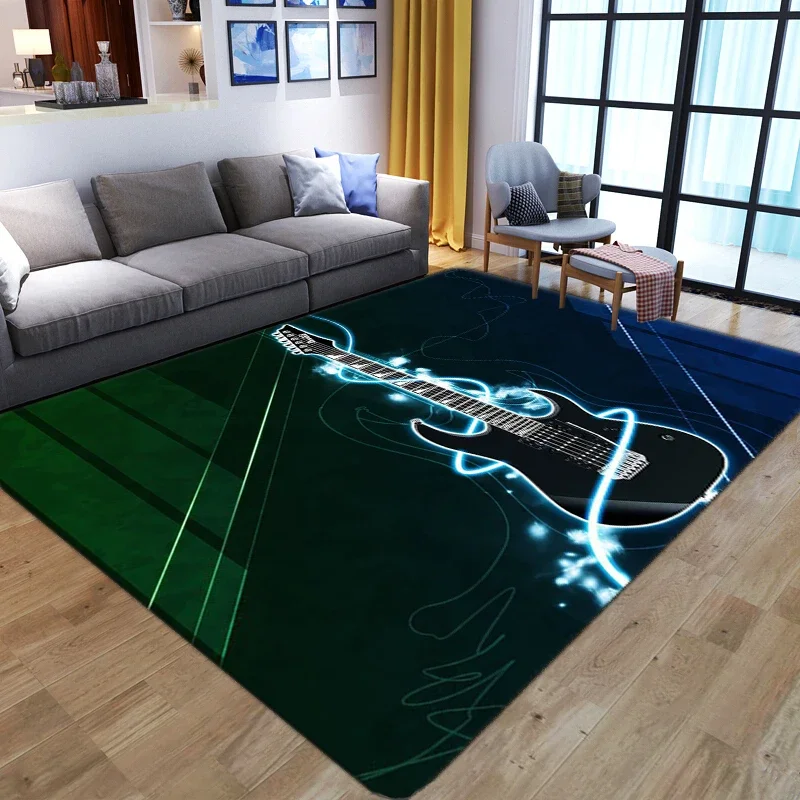 Colorful Guitar 3D Printed Carpets For Living Room Non-Slip Area Rugs Bedroom bedside Modern Home Decoration Washable Floor Mats