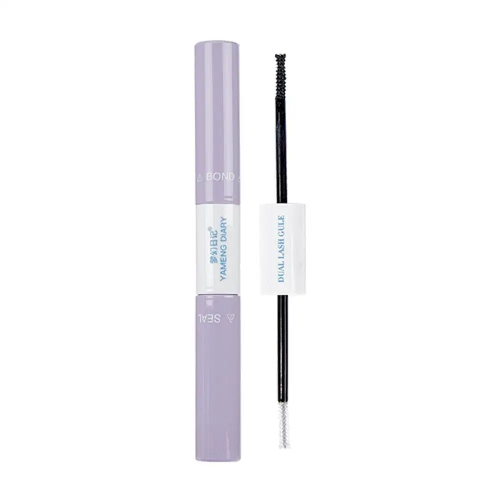 Double Head Black Eyelash Glue Mascara Lasting Bond Strong Makeup Waterproof Eyelash Raincoat Seal Dry Hold Clear Coating