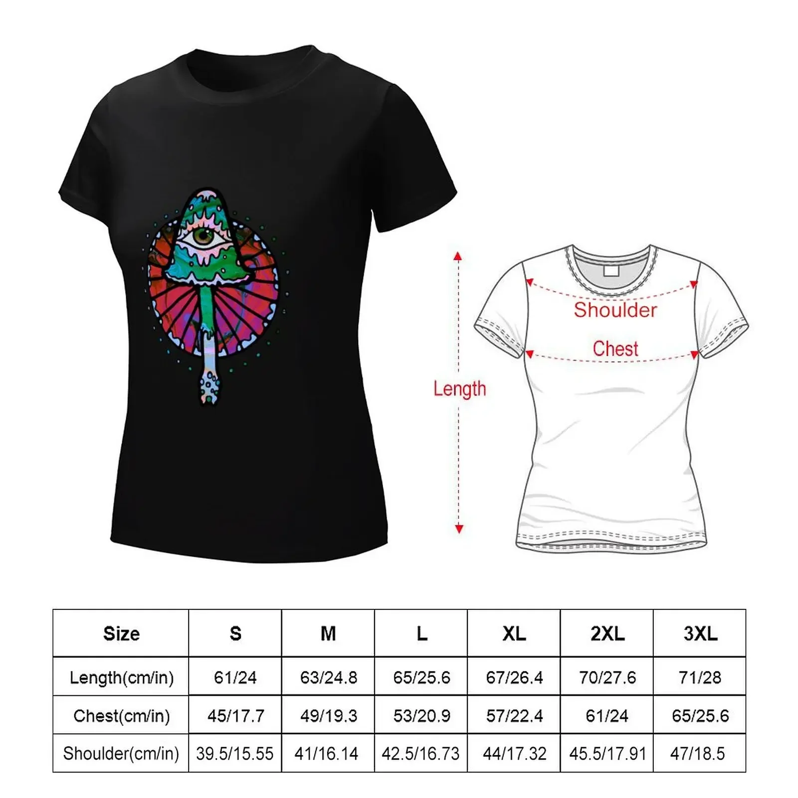 Third Eye Shroom 2077 T-shirt animal print shirt for girls tops korean fashion Women's tops