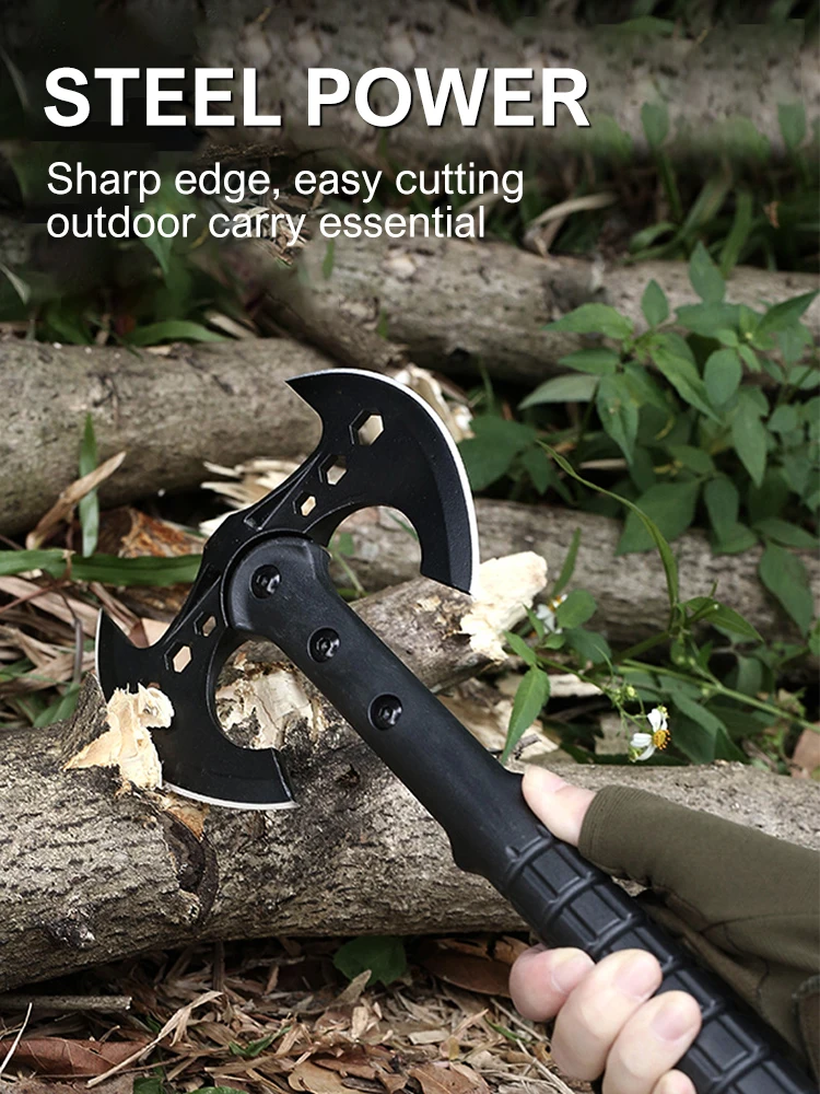 Outdoor Portable Tactical Axe, Mountain Carving, Woodworking Axe, Chopping Wood, Firefighting Axe, Vehicle Mounted Camping Axe