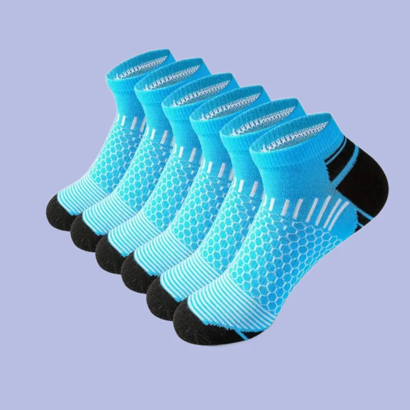 6/12 Pairs Men's Running Casual Sports Socks Waist Honeycomb Design Socks Gift New Spring Top Quality Short Athletic Ankle Socks