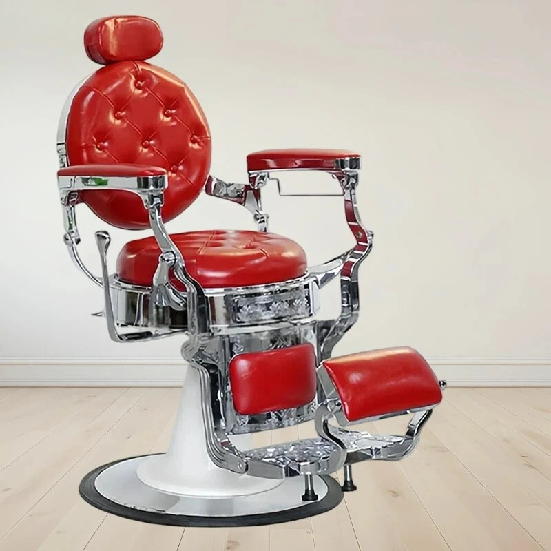Antique Style Barber Shop Hair Shaving Chair Luxury Classic Black And Gold Hair Salon Chair Factory