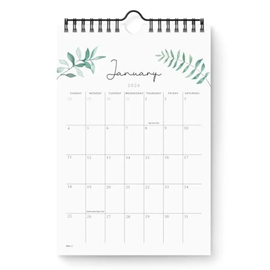 Piccolo calendario 20252026 Mini calendario da ora a dicembre 2026 Calendario estetico da 6"x9" Decorazione da parete in casa e in ufficio per