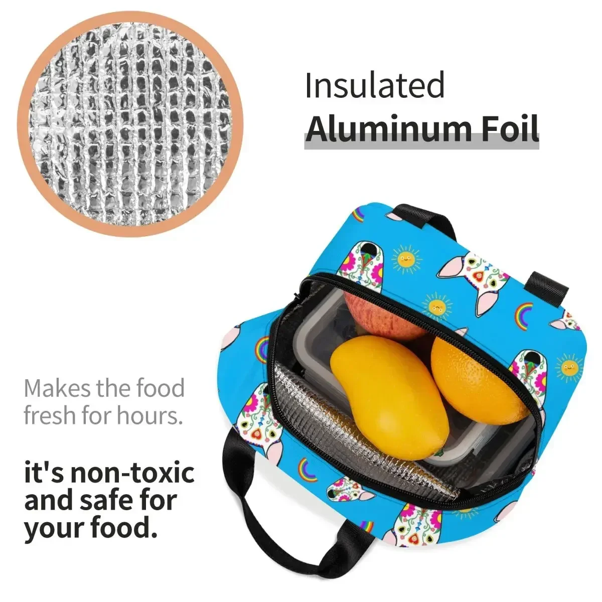 Mexican Bull Terrier Dog Lunch Box for Women Multifunction Thermal Cooler Food Insulated Lunch Bag School Children Student image 5