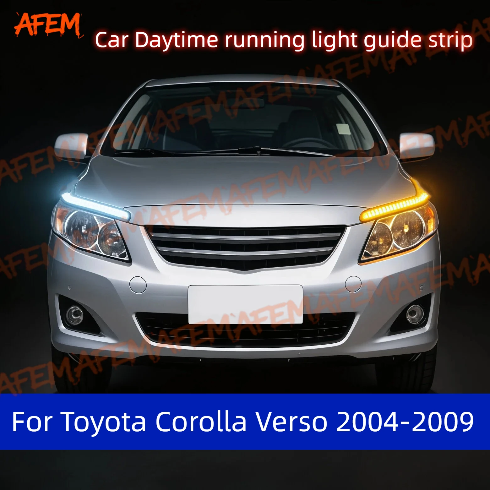 

For Toyota Corolla Verso 2004-2009 2Pcs 12V Led Guide Strip Headlight For Car Daytime Running Lights Turn Signal Bulb DRL